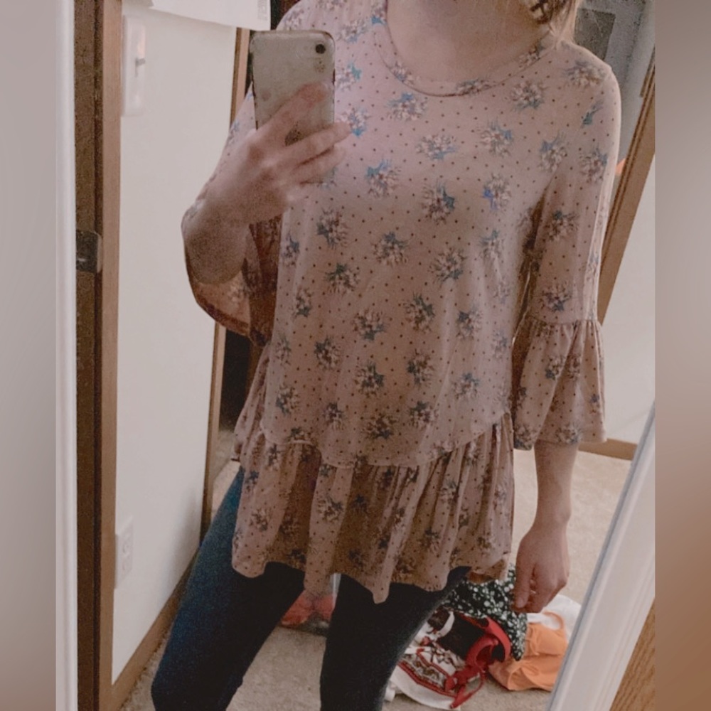 Pink Detailed Tunic Top